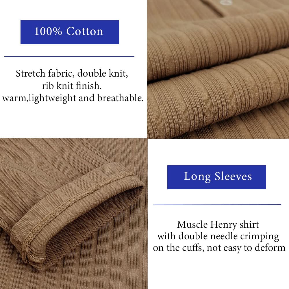Lehmanlin Langarmshirts, Henley Langarm/Kurzarm Pullover, Slim Fit Sport Muskelshirts