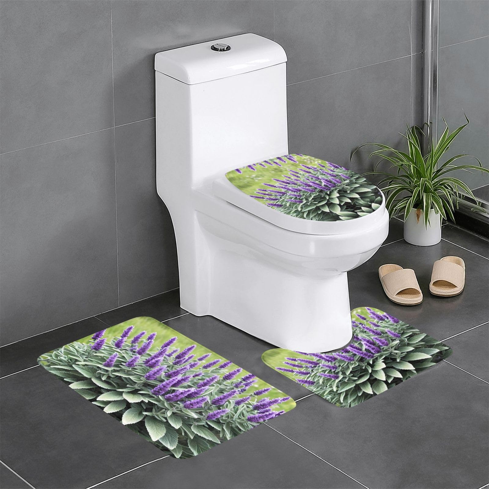 Tapis de bain rectangulaire U O WHJDPP pour toilettes et coiffeuse imprimé