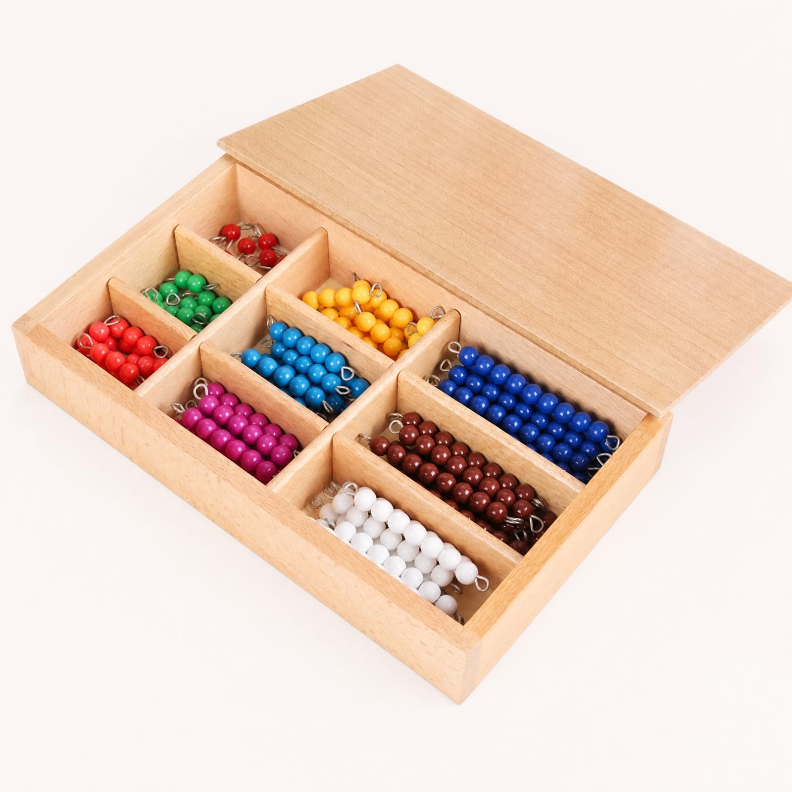90 Pezzi di Perline Matematiche Educativo Tattile di Perline con Scatola Legno Pratico Gioco Educativo per Classe Domestica, Grigio 7MM 90PC