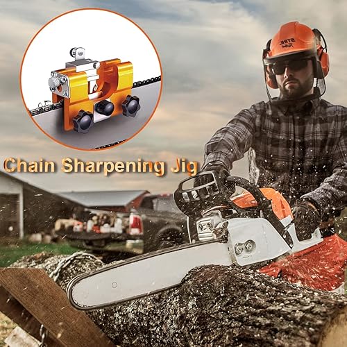 Miniatura 2 de Plantilla de afilado de motosierra kit de afilador de motosierra con cepillo de limpieza kit de herramientas de afilado rápido de motosierra para