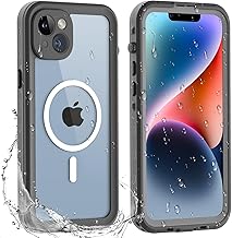 Waterproof Case for iPhone 14 Plus with MagSafe, IP68 Waterproof 360° Sealed with Built-in Screen Protector Shockproof Dustproof Snowproof Waterproof Case for iPhone 14 Plus Black