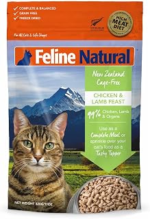 Feline Natural Grain-Free Freeze Dried Cat Food, Chicken & Lamb 11oz