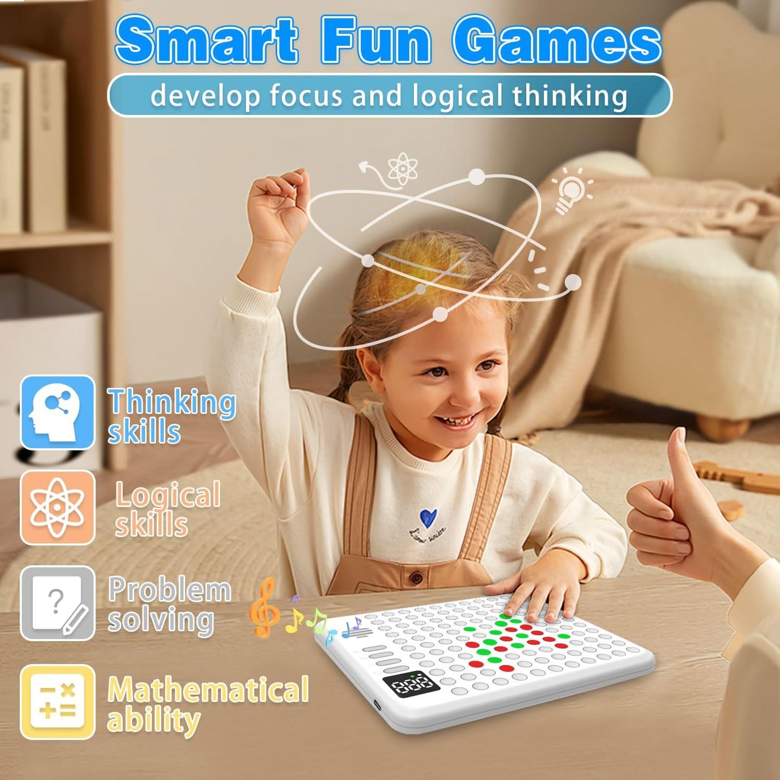 Scacchiera AI multifunzionale, giocattolo educativo portatile da viaggio for bambini e adulti, gioco classico all-in-one con comandi vocali scacchiera portatile(14-in-1)