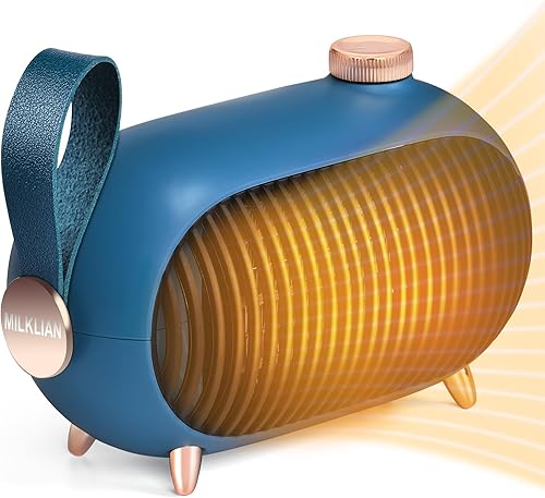 Calentador portátil de espacio pequeño para interiores, para el hogar, calefacción rápida de cerámica PTC, ahorro de energía, con protección contra
