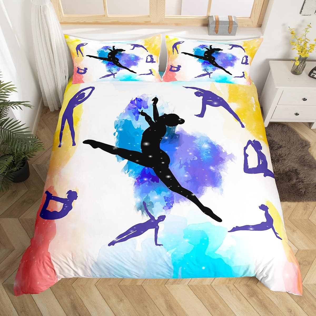 Parure de lit gymnastique 140x200 cm avec housse de couette pour chambre d'enfant
