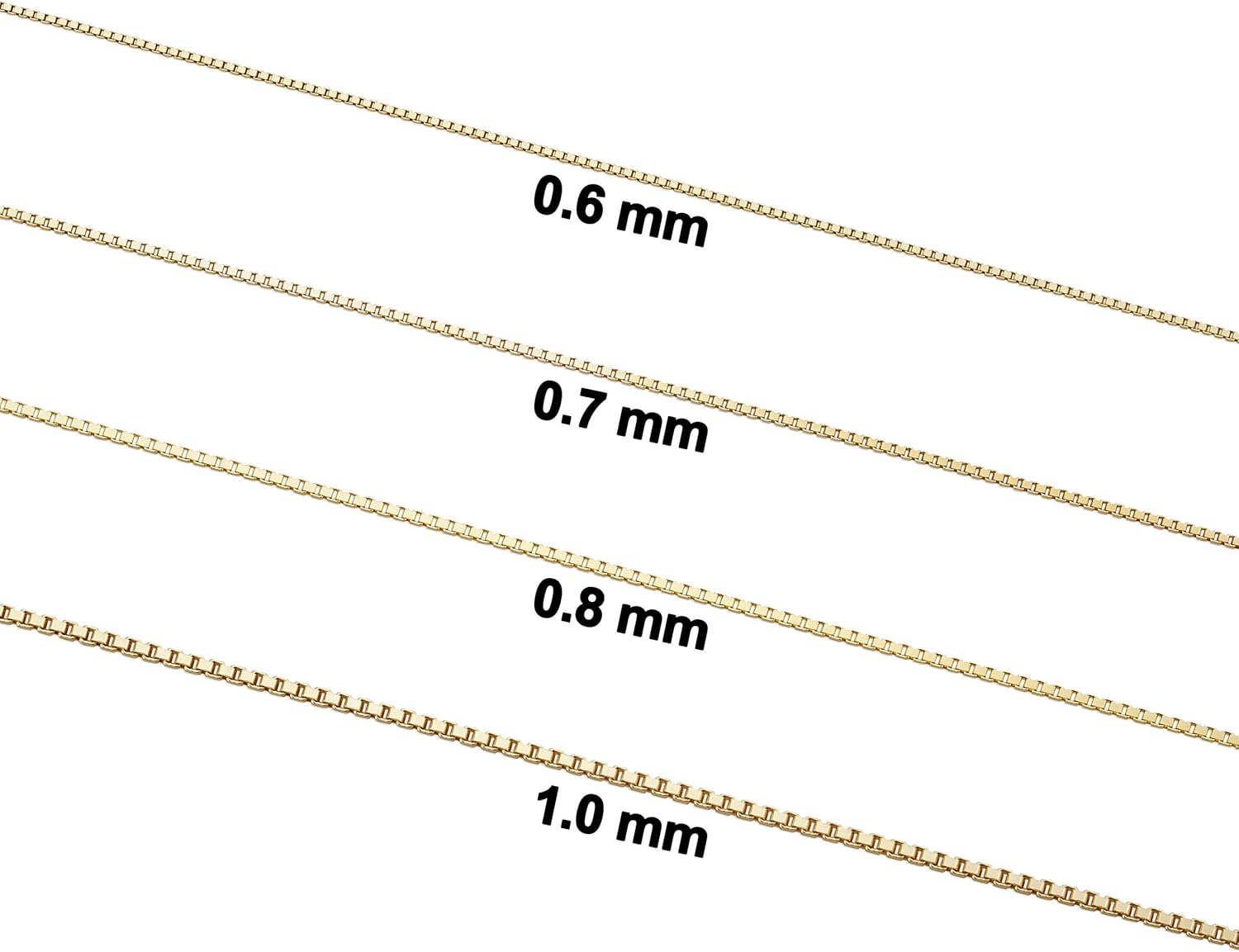 Kooljewelry Womens Box Chain - 14k Yellow Gold Chain Necklace, Polished, Spring Ring Clasp - Image 2