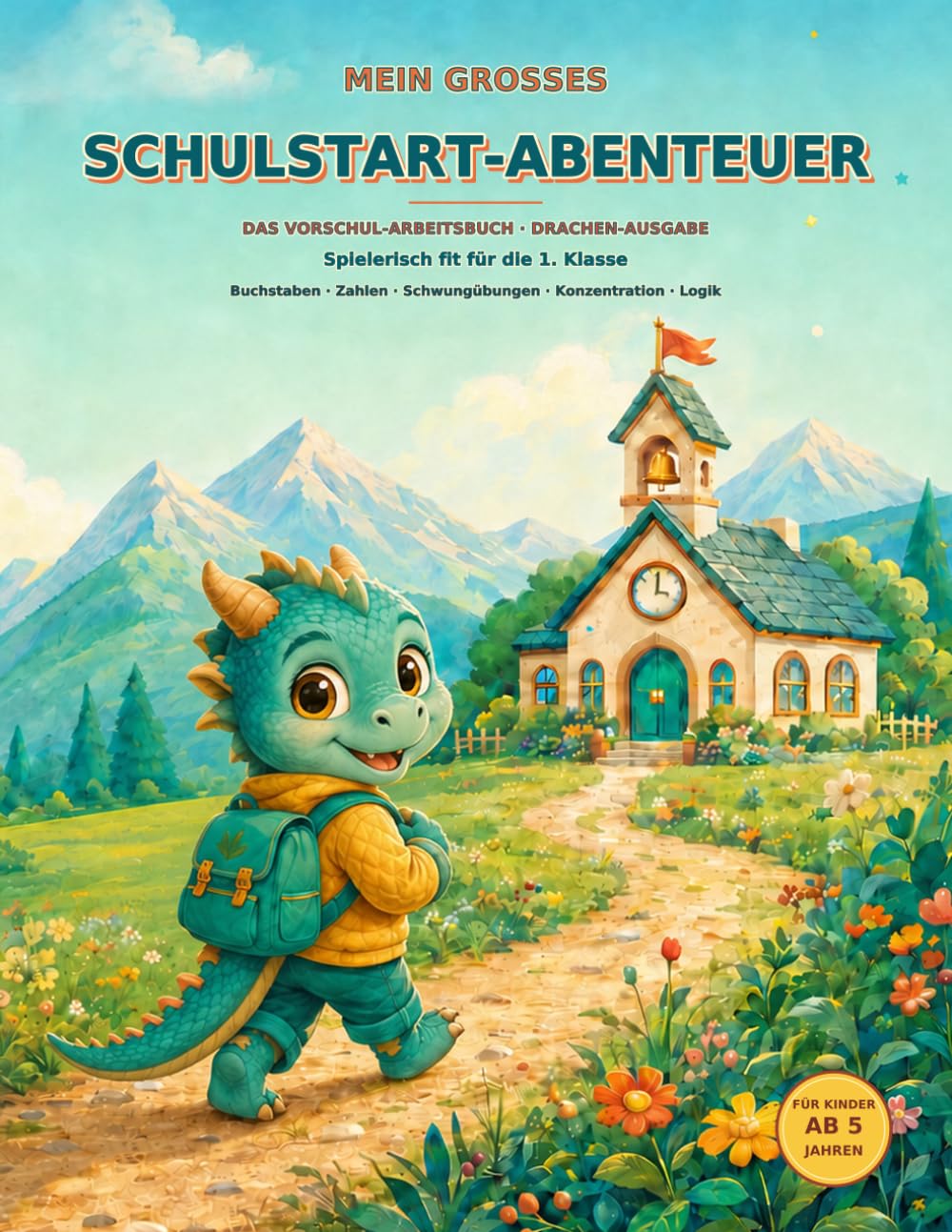 Mein großes Schulstart Abenteuer mit einen Drachen: Die Drachen-Ausgabe: Das Vorschul-Arbeitsbuch - spielerisch fit für die 1. Klasse mit Buchstaben, ... Konzentration, Logik und Schreiben