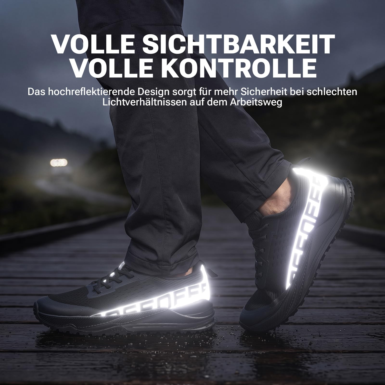 Sosenfer Laufschuhe Herren Sportschuhe Extra Breit Traillaufschuhe mit Dämpfung Leicht Atmungsaktive Straßenlaufschuhe Bequeme Turnschuhe für Gelände, Outdoor & Fitness Sport