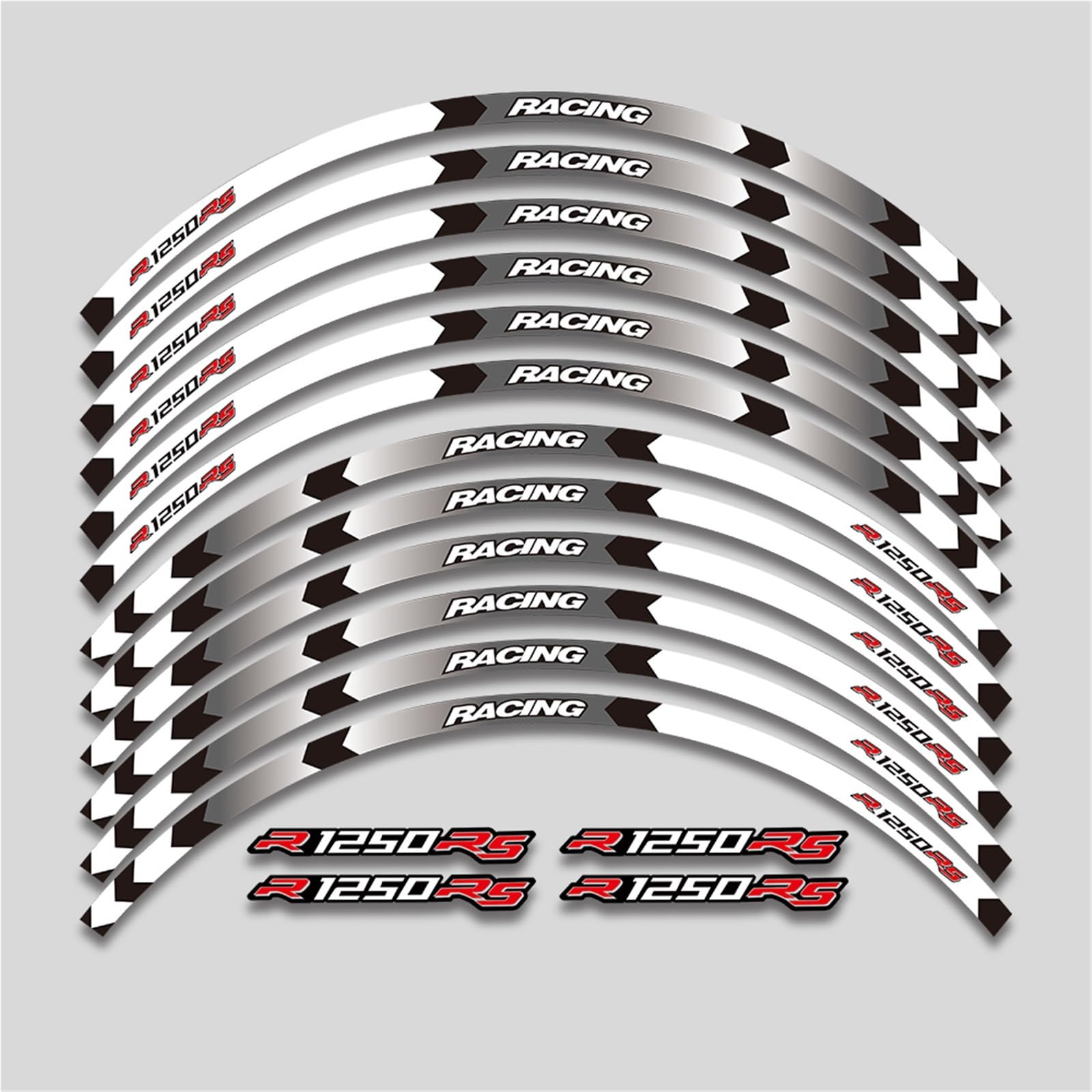 Dekorative Aufkleber Motorrad Räder Nabe Aufkleber Zubehör Reflektierende Streifen Dekorative Felge Wasserdicht Band Set Für BMW R1250RS R1250 Rs(White)
