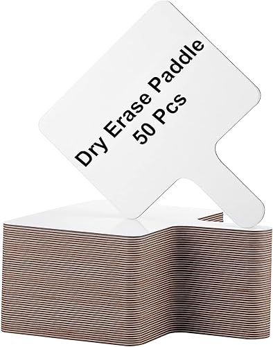 50 paletas de borrado en seco, paleta de respuesta de borrado en seco, pizarras blancas de mano de doble cara, paletas de doble cara para