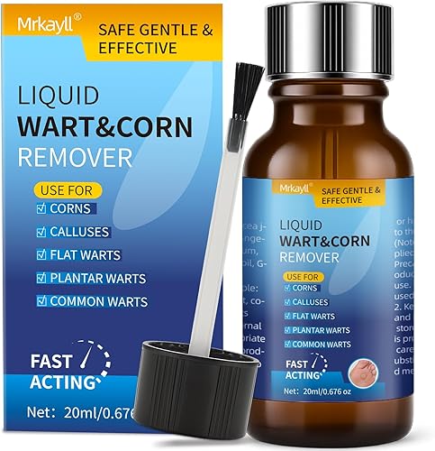 Mrkayll Gel Removedor de Verrugas de Acción Rápida para Pies y Manos, Fórmula Natural a Base de Plantas - Removedor de Verrugas Genitales, Comunes y