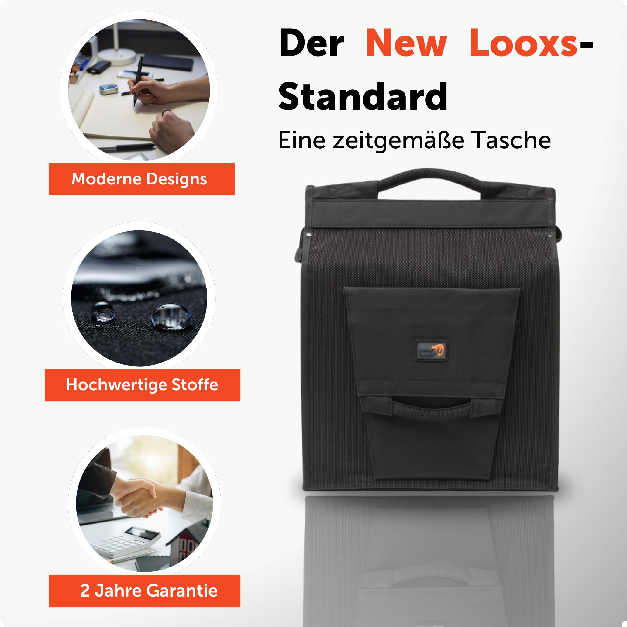 New Looxs Fahrradtasche Shopper 24 L - Einkaufstasche Fahrrad - Fahrradtasche für Gepäckträger - Wasserdichtes Polyester
