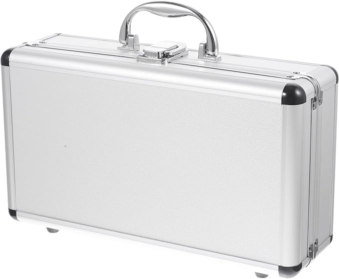 DOITOOL White Aluminum Briefcase with Lock, Aluminum Briefcase for Men