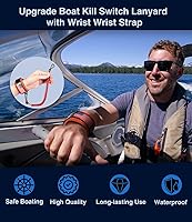 Vista 2 de 8M0092849 8M4000953 Cordón de interruptor de matanza de barco, Naranja con correa de muñeca