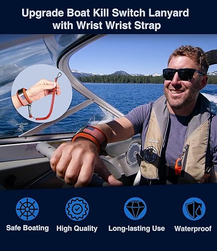 Miniatura 2 de 8M0092849 8M4000953 Cordón de interruptor de matanza de barco, Naranja con correa de muñeca