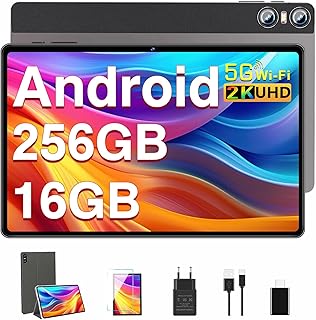Tablet 11 Pulgadas Pantalla 2K PC 16GB RAM + 256GB ROM + TF 1TB, Tableta Octa-Core 2.0 GHz /10000 mAh /8MP+20MP+2MP Macro/2000 * 1200 Pixels / 5G WiFi/Tapa Metálica Marrón
