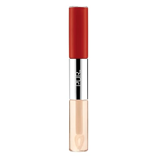 PÜR 4-in-1 Lip Duo - Lip Gloss Matte Lipstick - All Day Lipstick For Long Wear Matte Lip Stain, Liquid Lipstick, & Daily Lip Moisturizing -