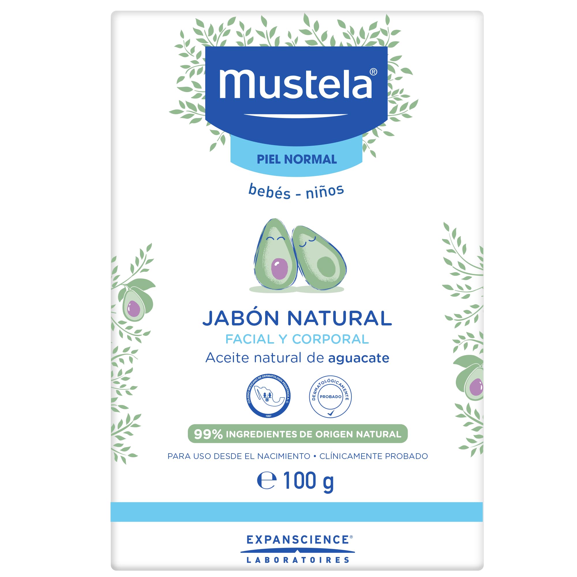 Mustela Jabón en Barra, Facial y Corporal, para Piel Normal 100g