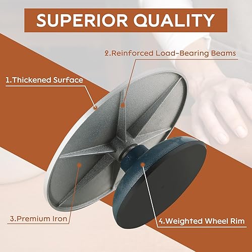 Miniatura 5 de AMGSH Rueda de cerámica para esculpir de 12 pulgadas, rueda giratoria de alta resistencia, junta de construcción de metal de hierro fundido con