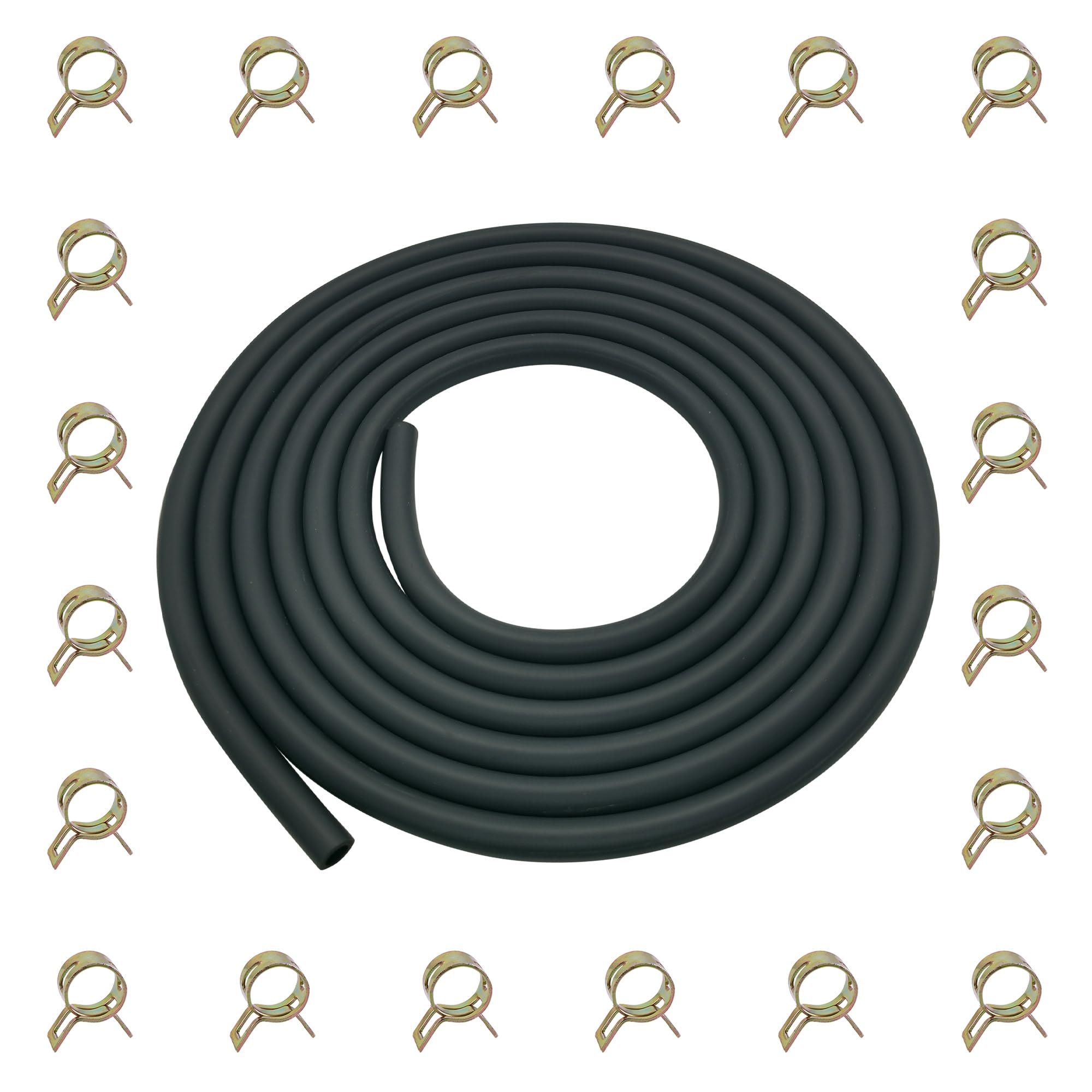 YAMAKATO 10 Feet 1/4 Inch ID Fuel Line Hose 0.25in w/ 20 Clamp