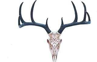 Near and Deer Faux Taxidermy Native American Carving Deer Skull Wall Mount, Rose Gold/Black - coolthings.us