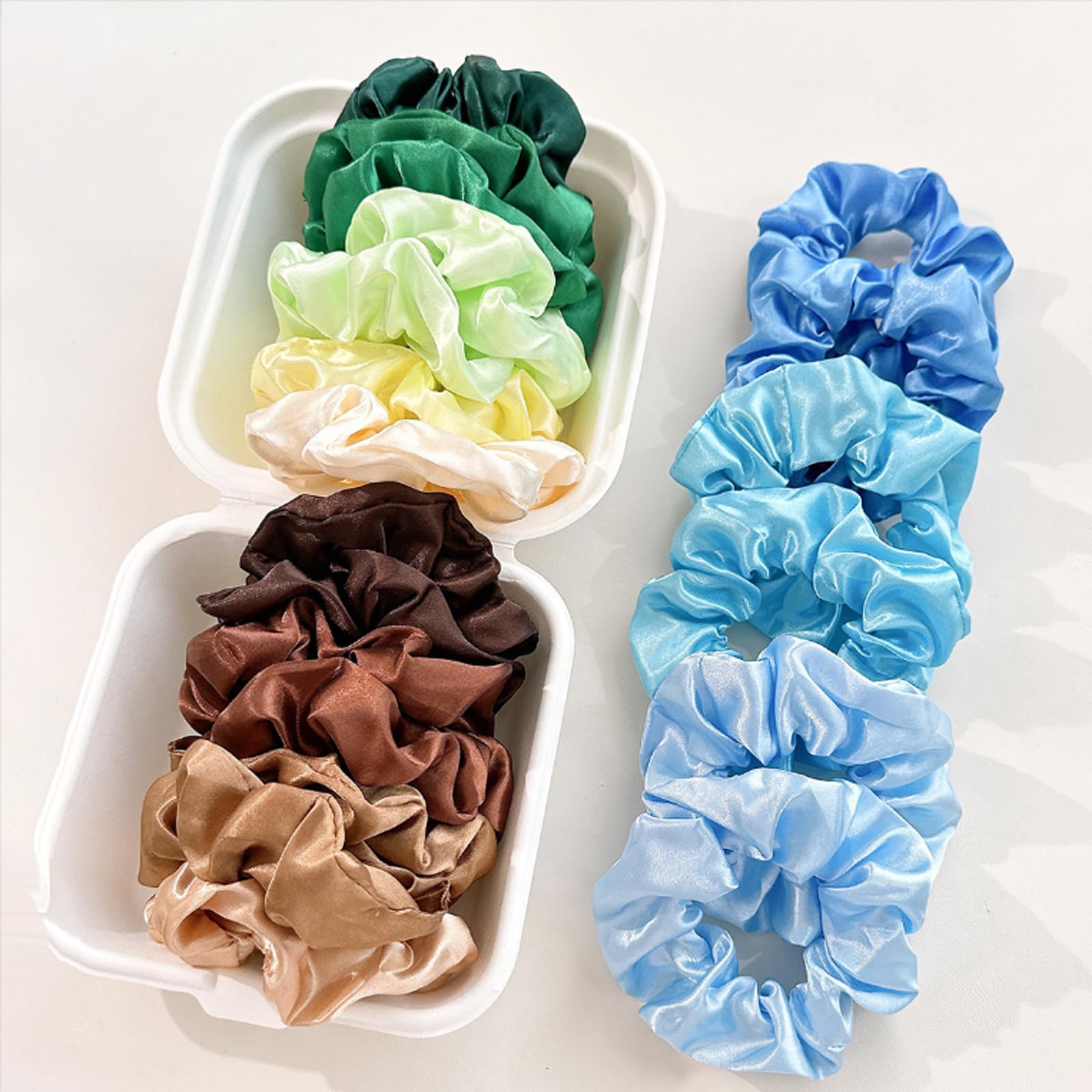JSTHHTT 32 Pieces Satin Scrunchies for Women - Softer Than Silk Hair Bands and Ponytail Holders - Elastic Extension Hair Accessories - Image 4