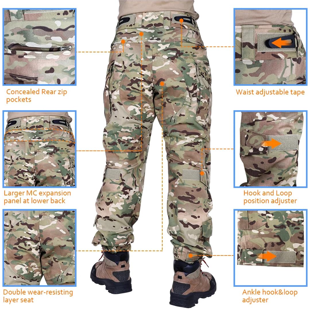 Suwequest Conjunto de camisa táctica para hombre, camuflaje de caza, uniforme de manga larga, camiseta y pantalones de combate
