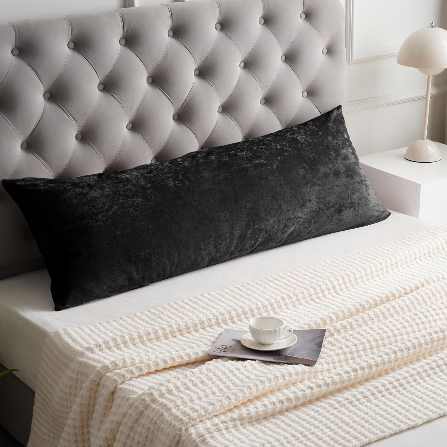 PHF Truly Velvet Zippered Body Pillowcase, No Insert, 1