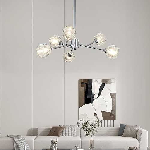 Miniatura 15 de Sputnik Candelabros para Comedor Lámpara Colgante Sobre Mesa, Candelabros de Cristal Modernos, 9 Luces Doradas Lámparas para Sala de Estar
