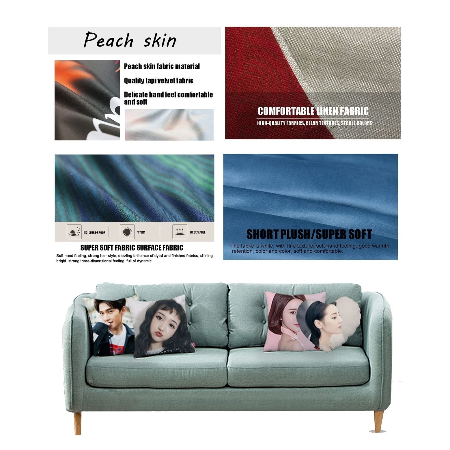 Federa Cuscino BTS Peach 45x45 Cm – Stampa Kpop Bangtan Boys, Regalo Per Fan