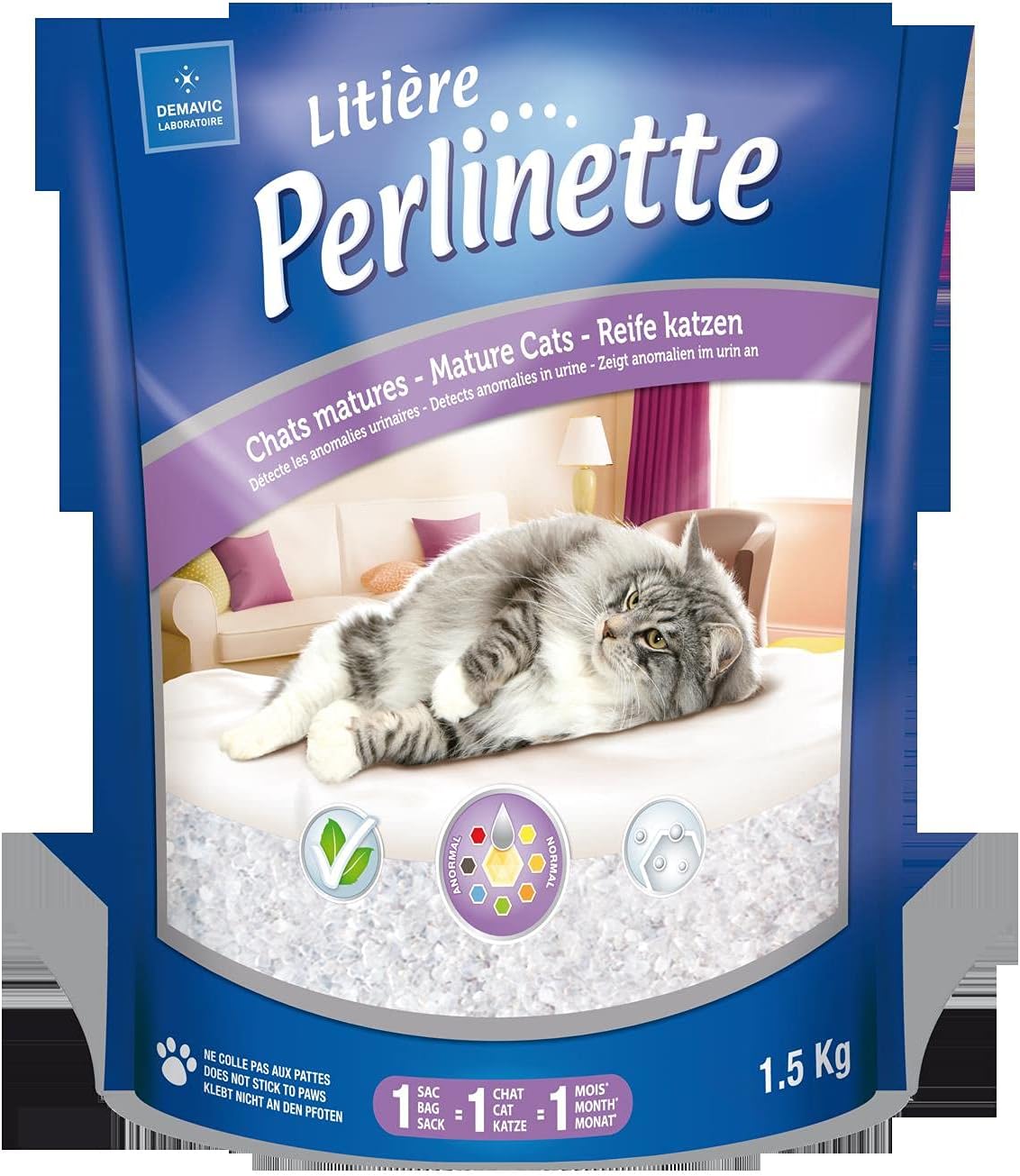 Perlinette Silica Litter with Health Indicator for Mature Cats 1.5 kg