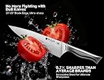 BRODARK Kitchen Knife Set with Block, 15-Piece Knife Block Set with Built-in Sharpener, High Carbon Stainless Steel Kitchen Knives Set for Kitchen, Shark Series
