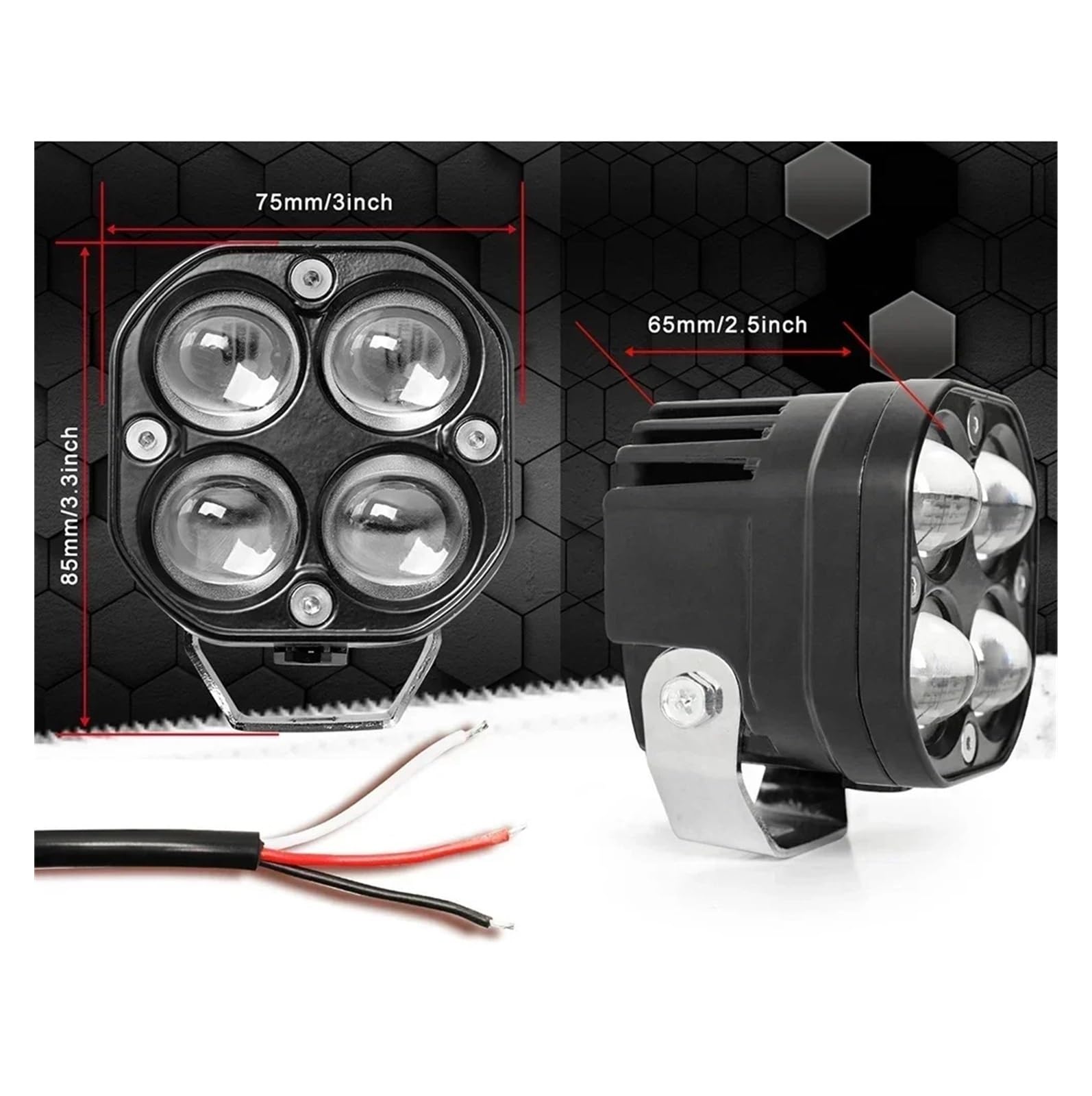 Motocicleta Antiniebla Focos LED para Motocicleta, Accesorios Todoterreno, 30.000 LM, 200 W, Faros Antiniebla Auxiliares para Motocicletas.