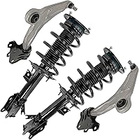 Vista 332 de Detroit Axle - Kit de puntales delanteros para Ford 2000-2004 Focus 2 puntales con muelle helicoidal 2 brazos de control inferiores con rótulas 2001