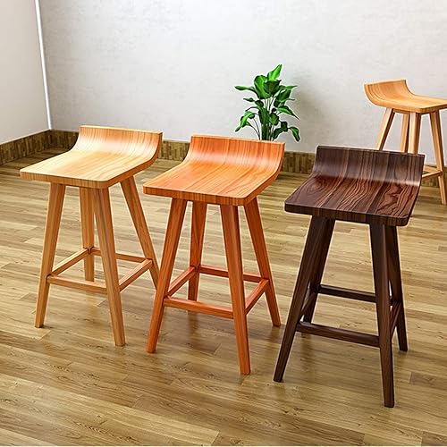 Miniatura 4 de YLCJ Taburete de bar de alta moda, creativo taburete de bar de madera maciza para cocina, silla de desayuno, estilo moderno (altura del asiento