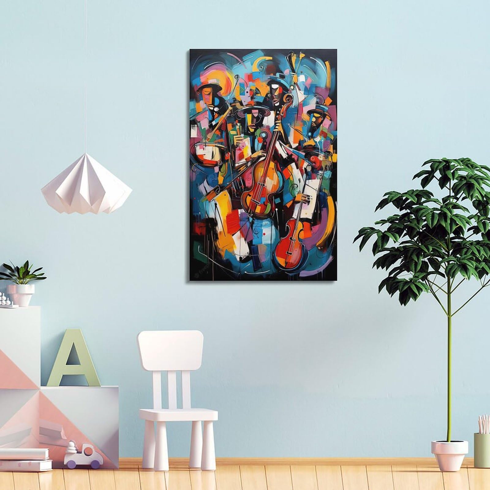 GLJXFP Adesivi artistici da parete con strumenti musicali, poster decorativi su tela, poster decorativi da parete e stampa moderna per camera da letto, poster decorativo per camera da letto, 40 x 60