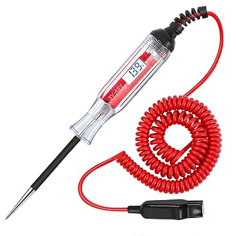 AWBLIN Automotive Test Light, DC 3-48V Digital LCD Circuit Tester Heavy Duty Light Tester with Voltmeter, Car Truck Vehicle Circuits Low Voltage Tester Probe, 12 Volt Auto Electrical Tester