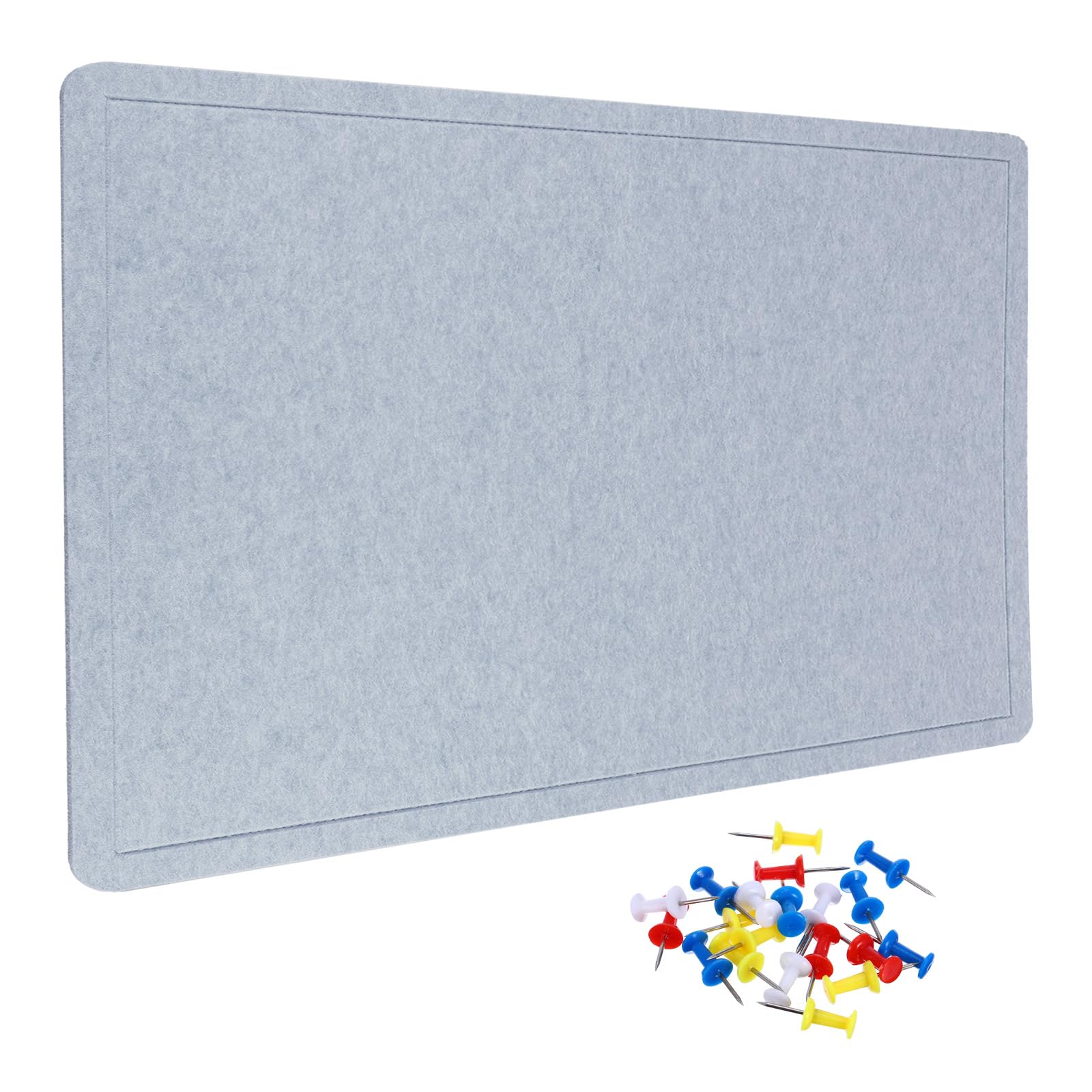 YOKIVE Filz Pinnwand 48 X 36 Zoll Falbbare Dekorative Stecktafel Selbstklebende Filz Korkwand Mit 20 Reißzwecken Ideal Für Wand Fotoanzeige Notizzettel Planung Hellgrau
