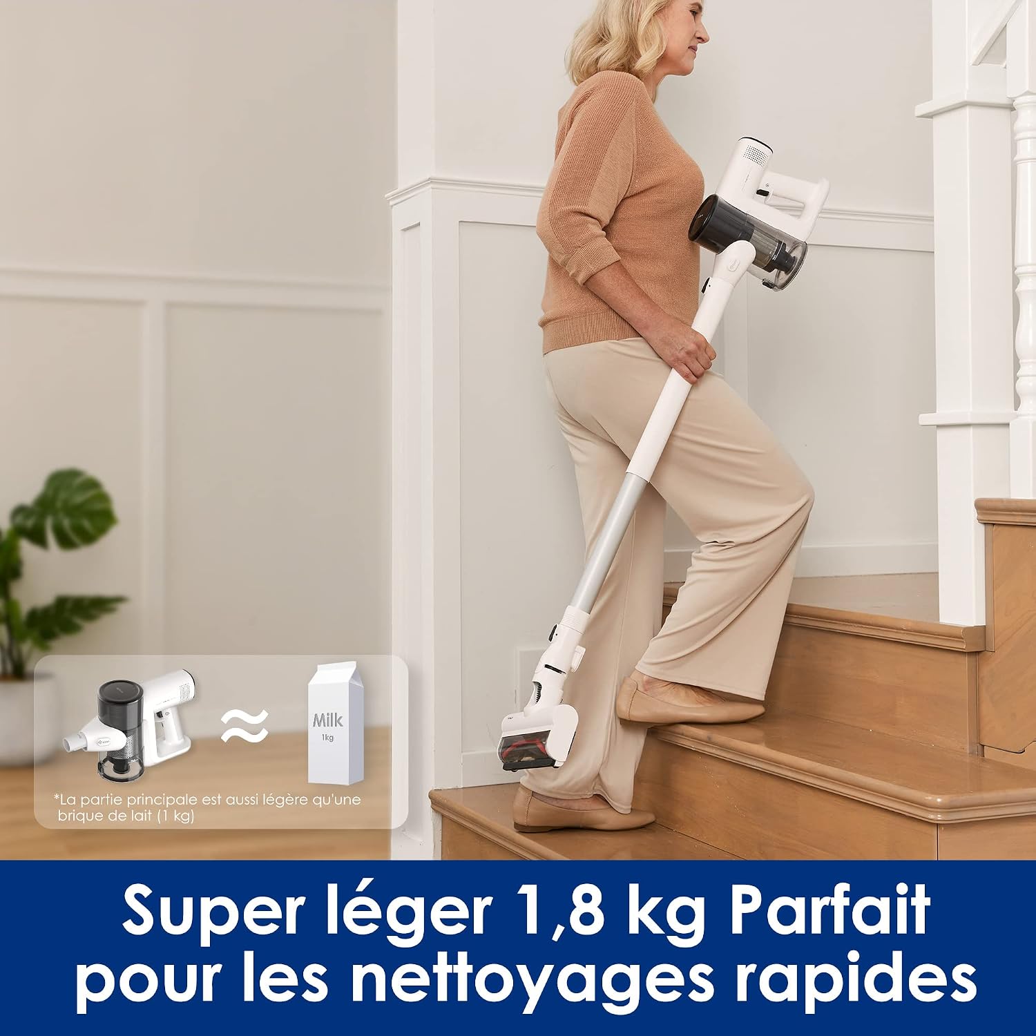 Tineco Pure One Air Aspirateur Balai sans Fil, Super Léger, 1,8 kg, Multi-Cyclone, Aspirateur à Main avec de Multiples Accessoires, Ultra-Silencieux, Base de Recharge sans Installation — vue 4