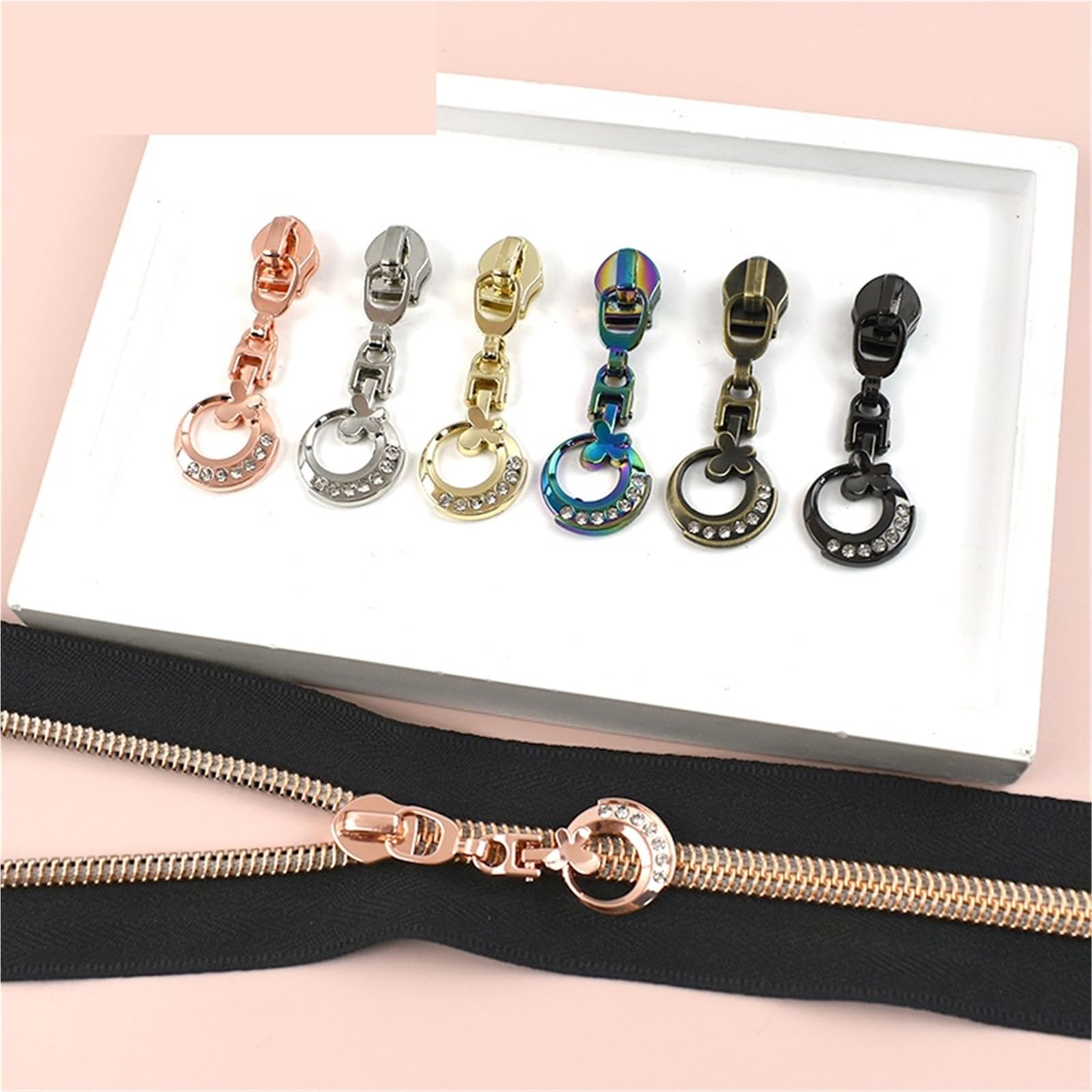 5–30 Stück 5# Nylon-Reißverschlussschieber for Taschen, Reißverschlüsse, Kleidung, Reißverschluss-Reparatur-Sets, DIY-Ersatz for Nähen für Jacken Nähen Mäntel(LightGold,30Pcs)