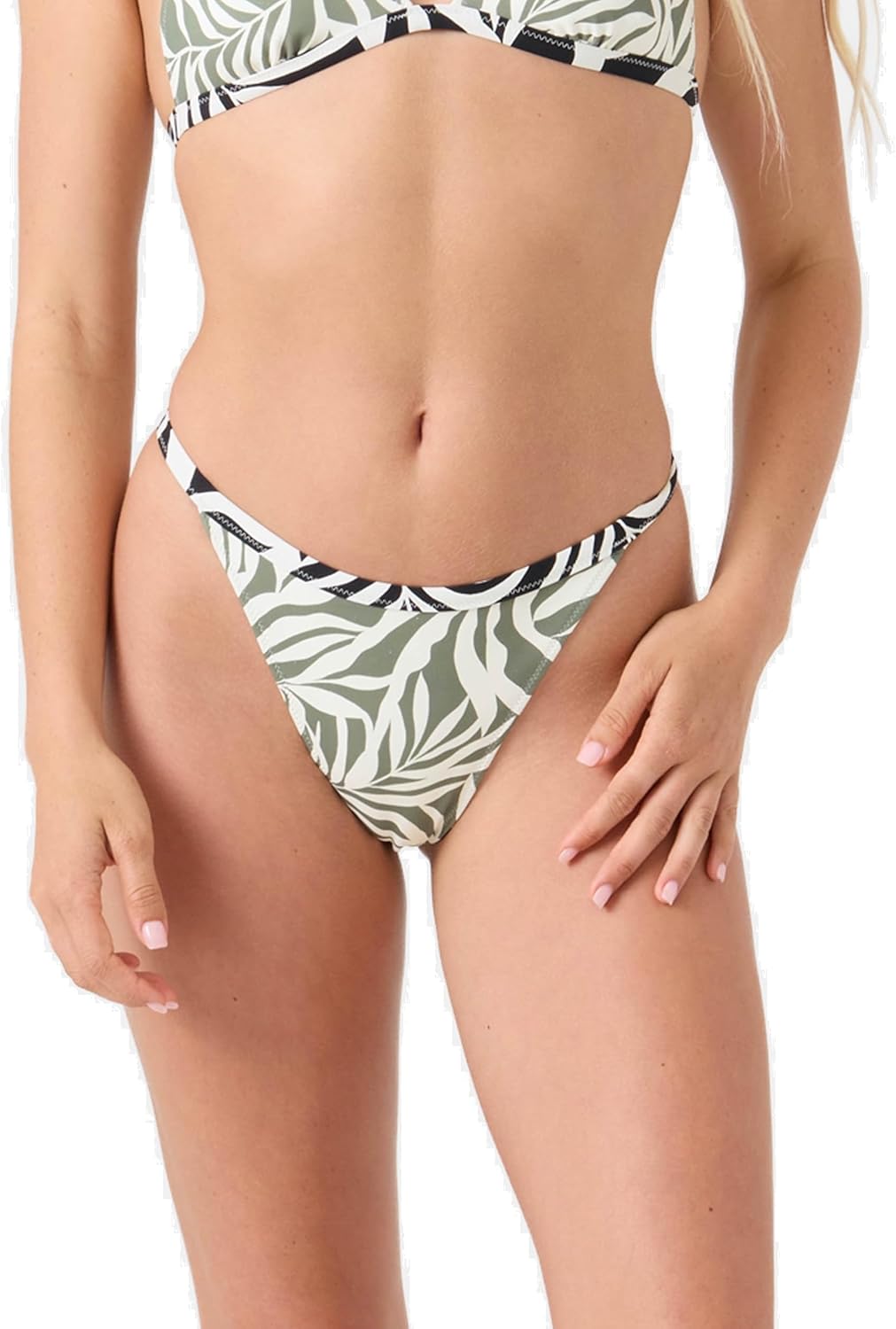 Roxy Women's Bikini Bottom – Stretch Swimwear, UPF+50, Eco-Friendly Fabric, Pool, Surf, Swim, Beachwear, Black Combo, Large