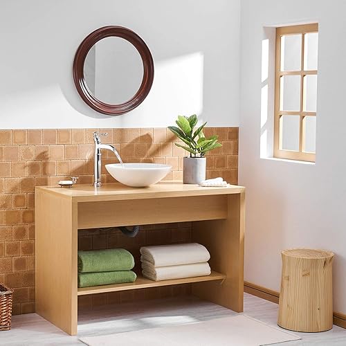 Miniatura 7 de BWE Grifo para fregadero de buque, cromado pulido, boquilla de cascada, cuerpo alto, orificio único con conjunto de drenaje desplegable de latón,