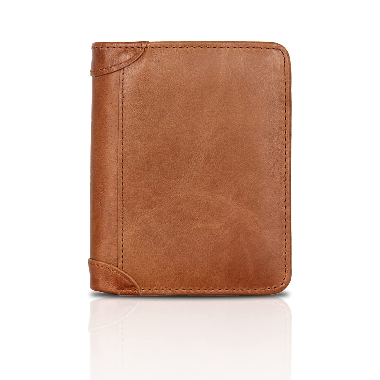 SenbosMen's Wallet, Senbos RFID Blocking Genuine Leather Wallet for Men, Stylish Stylish Anti Theft Security Front Pocket Wallet for Men with 11 Credit Card Slots (ID Window), with Gift Box