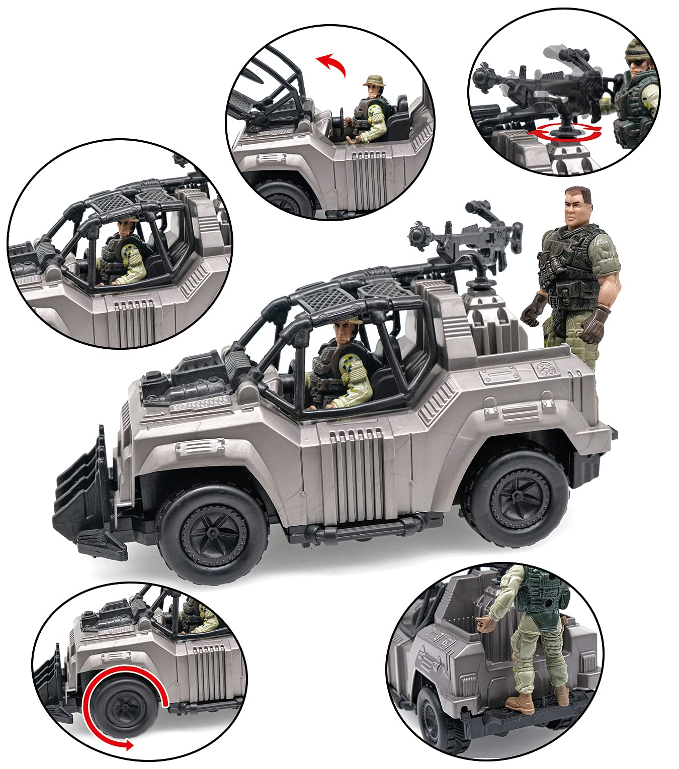 Buy US Army Men Action Figures with Military Vehicles Toys Playset, Toy