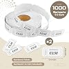 Nezyo Pack of 2000 Value Tokens Rolls 2 x 1000 Tears Drink Marks Food Stamps Buffet Ticket Consecutively Numbered Voucher Tokens for Shops Party Event Folk Festival (White 0.5 Euro Value