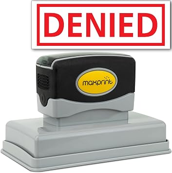 Denied Pre-Inked Stamp - Red Ink X-Large