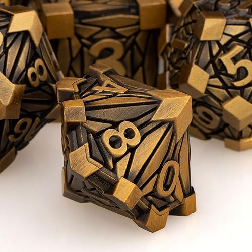 Miniatura 4 de ORIFANTOU Juego de dados de metal de 7 piezas con caja, dados D y D rojos para Debris RPG para juegos de mesa D&D, juego de rol, juego de dados