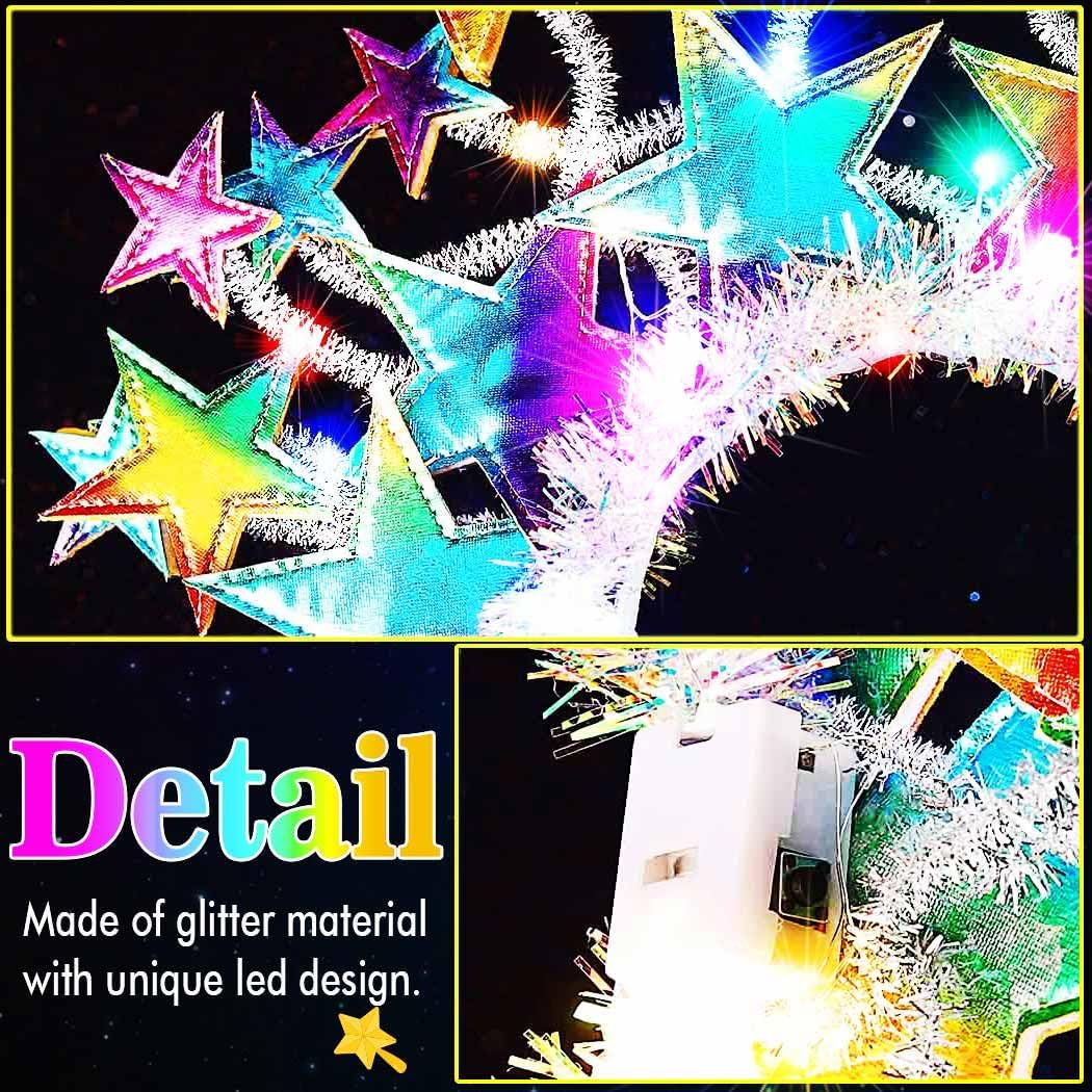 GORTIN Light up Stars Headband LED Headpiece Glowing Halloween Costume Headwear Rave Hair Accessories for Women - Image 6