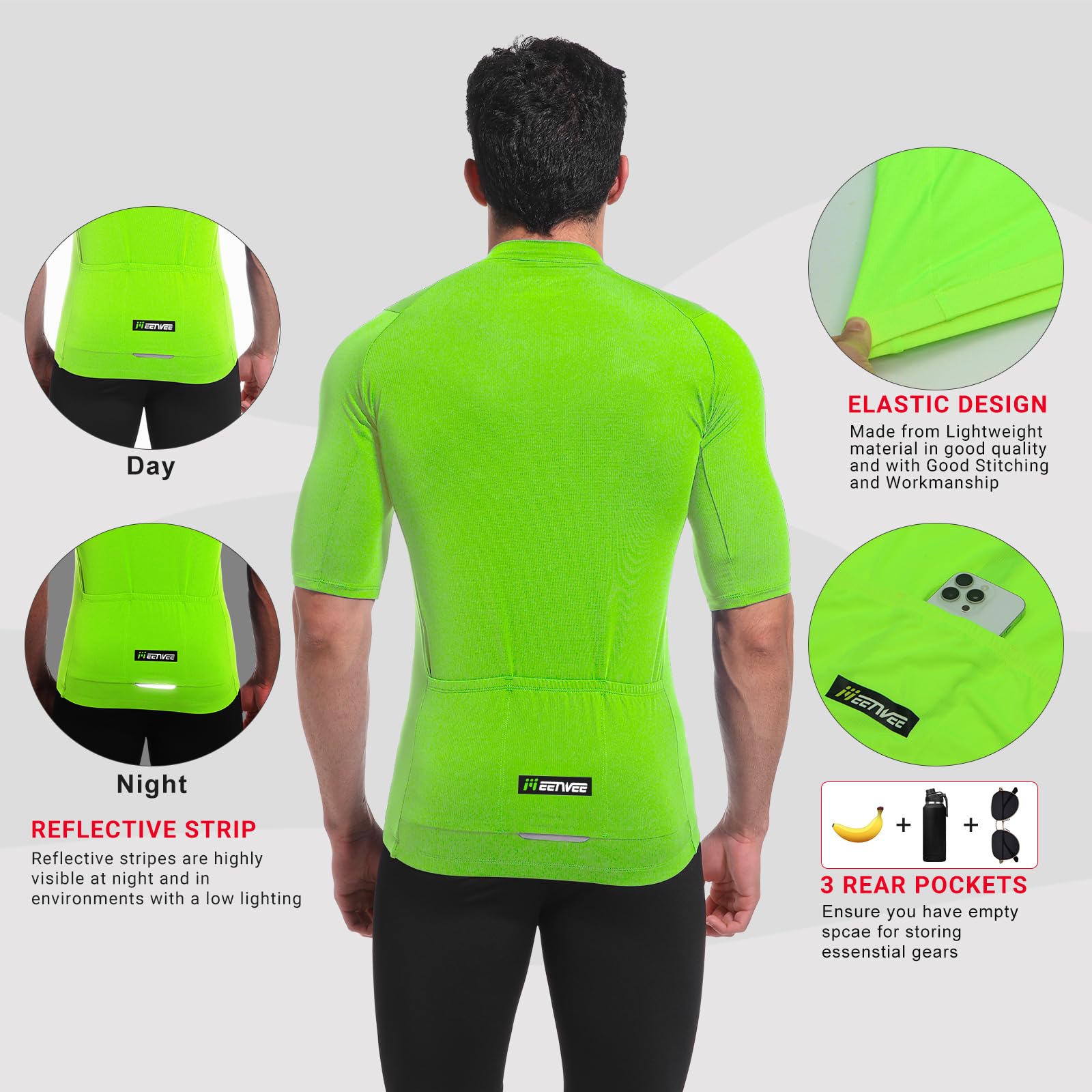 MEETWEE Maillots de Cyclisme Homme Manches Courtes/Longues Séchage Respirant Cyclisme Tee Shirt Vélo Vetement Hauts