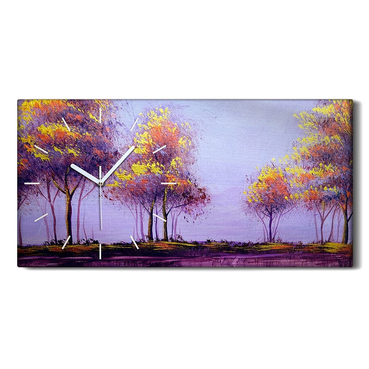 Horloge sur Toile Art Moderne Coloray Tableau de Qualité Design Paysage Automne
